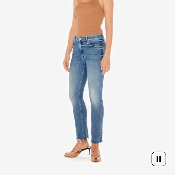 Mother The Mid Rise Dazzler Ankle Fray Jean Riding the Cliffside Sz 26 NEW - Picture 2 of 15